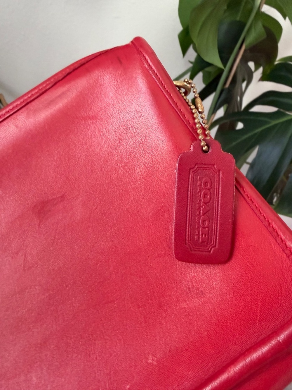 COACH Vintage Bonnie Cashin MADE IN USA Red Leather Clutch UNIQUE - Picture 4 of 9